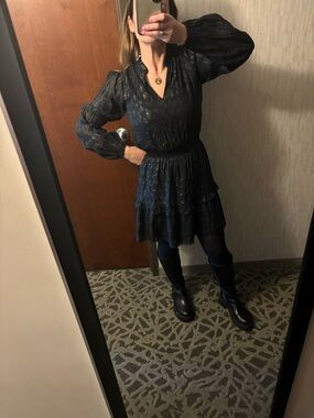 Lilly Pulitzer Black Metallic Mini Dress